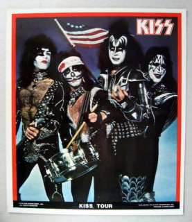 KISS 1976 Tour Poster Put On Sticker near MINT Sealed in Package 