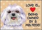 Loveis Being Owned Maltese Puppy Cut Dog Sign 5x7  