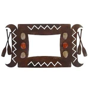  Canoe and Paddle Rustic Iron Picture Frame, 5x7 with Rust 
