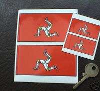 ISLE OF MAN 3 Legs of man Flag 4in & 2in stickers  