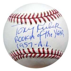  Tony Kubek Signed Baseball   Rookie of the Year 1957 AL 