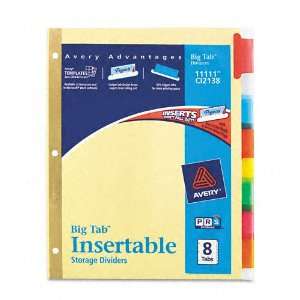   Tab Reinforced Dividers, Multicolor Tabs, Eight Tab, Letter, Buff