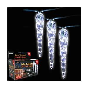  Solar Powered Four Inch Icicle XMAS Lights   Set of 20 