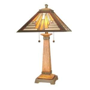  Dale Tiffany TT60287 Thunder Bay Table Lamp, Antique Brass 