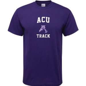 Abilene Christian Wildcats Purple Track Arch T Shirt  