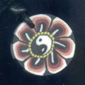 Yin Yang Fimo Clay Flower Necklace