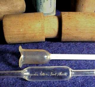 PERFUMERS GLASS PIPETTES WOOD BOX 1890 FRENCH ORIGINALS  