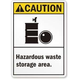  Caution (ANSI): Hazardous Waste Storage Area (with graphic 