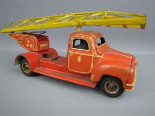 Vintage TIPPCO 003 Fire Engine Friction Tin Toy Truck  