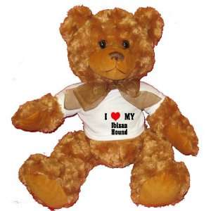  I Love/Heart Ibizan Hound Plush Teddy Bear with WHITE T 