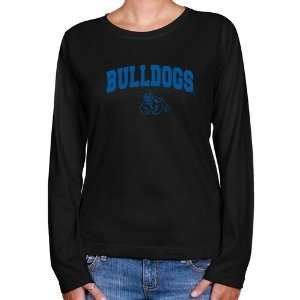 Fresno State Bulldogs Ladies Black Logo Arch Long Sleeve Classic Fit T 
