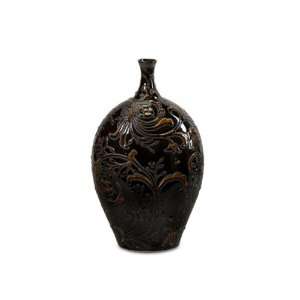   18 Small Victorian Floral Swirl Textured Ceramic Vase