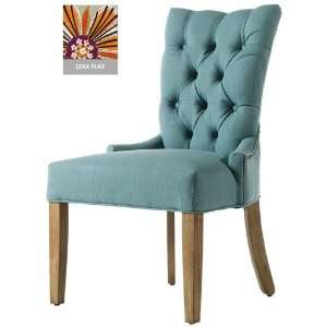   Tufted Back Dining Chair   shiny chrm nlhd, Lexa Flax: Home & Kitchen
