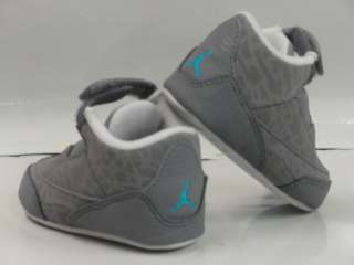   Jordan 3 Retro Grey Blue Sneakers Crib Baby Soft Shoes Size 1  