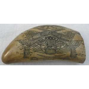   Texas Old West Cowboy Scrimshaw Whale Tooth Replica: Everything Else
