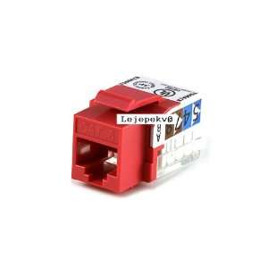  Cat6 Tooless Keystone Jack   Red: Computers & Accessories