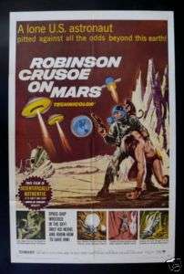 ROBINSON CRUSOE ON MARS * 1SH MOVIE POSTER 1964 SCI FI  