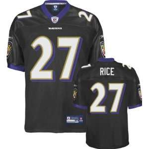 : Ray Rice Jersey: Reebok Authentic Black #27 Baltimore Ravens Jersey 