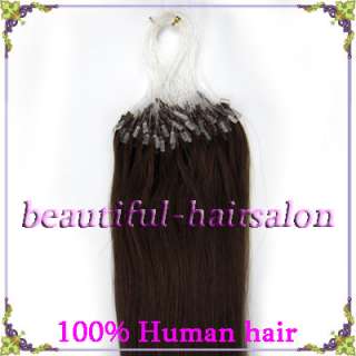 18 loop micro rings real human hair extensions 100s#04 Medium brown 