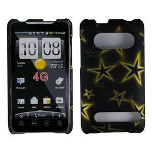 HTC SUPERSONIC 4G Yellow Star Premium Designer Hard Protector Case