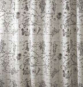 Tommy Bahama RELAX MAP Brown Off White Shower Curtain Great Design NIP 