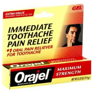  Orajel Oral Pain Reliever Gel, Maximum Strength Health 