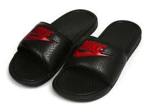 Nike Benassi JDI Mens Sandal Slide Black Red Size 8 9 10 11 12 13 14 