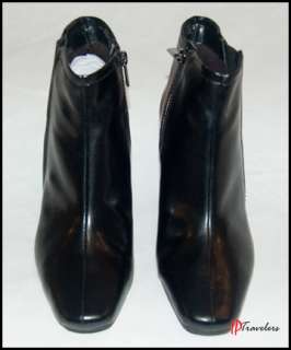 Bandolino Amaze Booties Black Zip Up Leather Ankle Boots 9M 10M NIB $ 