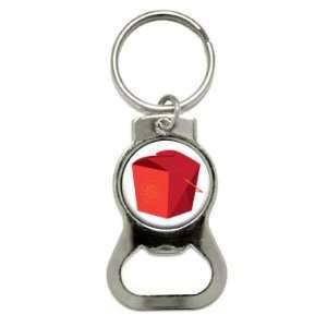  TAKE OUT   Chinese Food   Bottle Cap Opener Keychain Ring 