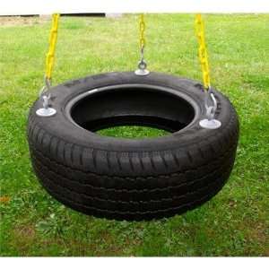  3 Chain Rubber Tire Swing with Coated Chain: Patio, Lawn 