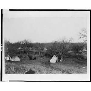  Tent camp in Indian territory 1890s,Tipis