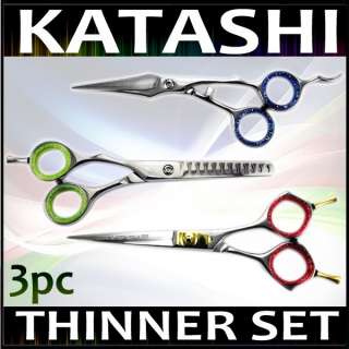   KATASHI Styling Barber Hair Cutting Thinning Scissors Shears 3p   006