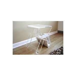  Dolly Clear Acrylic Side Table with Magazine Rack by 