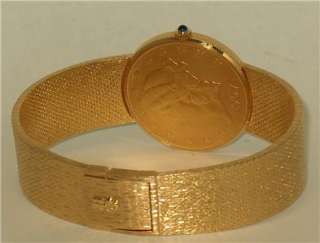   NOS Heavy Solid 18K Gold Corum $20 USA Coin Watch   Serviced!  