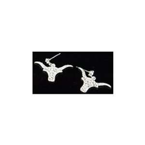   of Texas Longhorns   Dangle Earrings w/Rhinestone Bevo Steerhead Logo