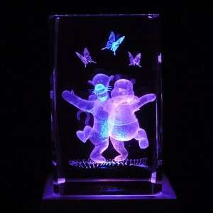 Tigger and Pooh Bear BFF 3D Laser Etched Crystal includes Two Separate 