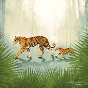  Tiger Jungle Safari Childrens Nursery Wall Art Canvas 