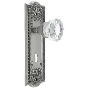 Meadows Style Mortise Lock Set in Antique Pewter with Fluted Crystal 