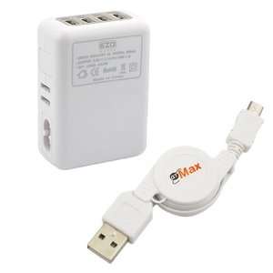  EZOPower 4 Port USB International Travel Charger 2.1A + 4 