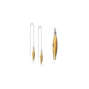  Threader Earrings   Cognac Quartz Threader Earrings in 14K 