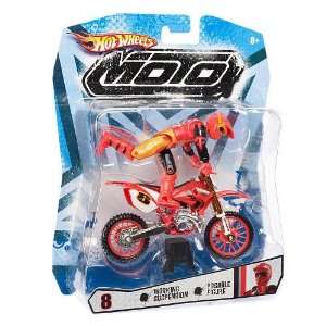  Action Figure) #8 Red, Black and Orange Rider and Bike: Toys & Games
