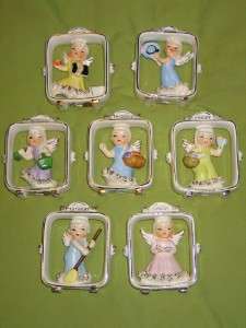 Geo. Z Lefton Day Of The Week Ceramic Angel Plaque Set  