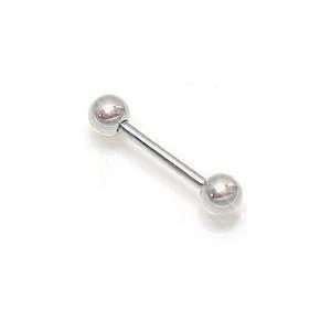  20 Gauge 3/4   Solid 14kt White Gold Straight Barbell 