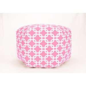  Floor Ottoman Pouf in Baby Pink and White Gotcha Chain 