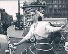 Vintage Urban Copenhagen Girl Ride Bicycle Sign Original Johnson Baker 