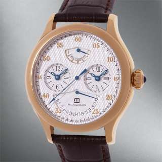Maurice Blum DUAL TIME AUTOMATIC POWER RESERVE GOLD MULTI FUNCTION NIB 
