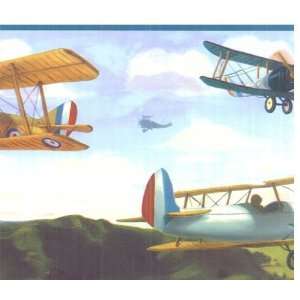  Biplanes Blue Wallpaper Border by Chesapeake in Crazy 