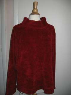  CREEK Red On Red Heavy Fleece Mock Turtleneck Sweater WARM 2X  