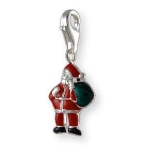 MELINA Charms clip on pendant santa clause sterling silver 925 enamel