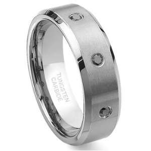   Carbide Black Diamond Wedding Band Ring 8mm Sz 11.0 SN#675: Jewelry